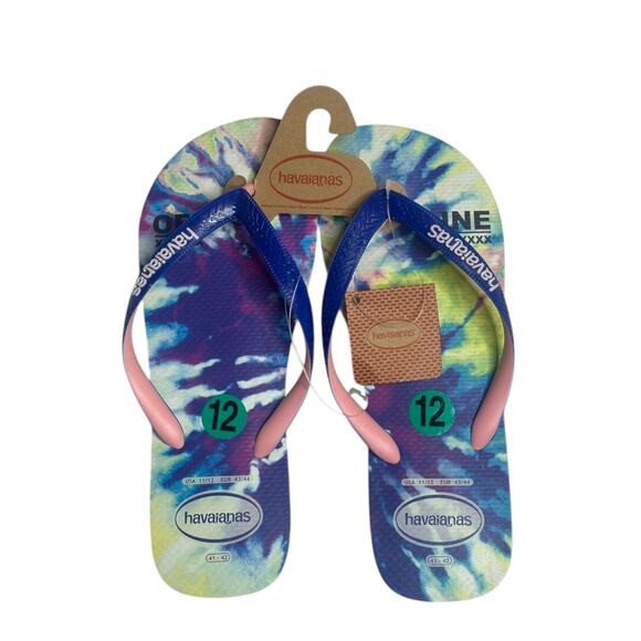 Havaianas Women's Flip Flop Sandals Apple Green Tye-Dye Women's 11/12 NEW - Picture 1 of 11